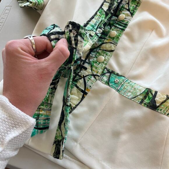 Handmade Vintage 1960s Mod Bow Embellished Short Sleeve Blouse - XS - Picture 12 of 15